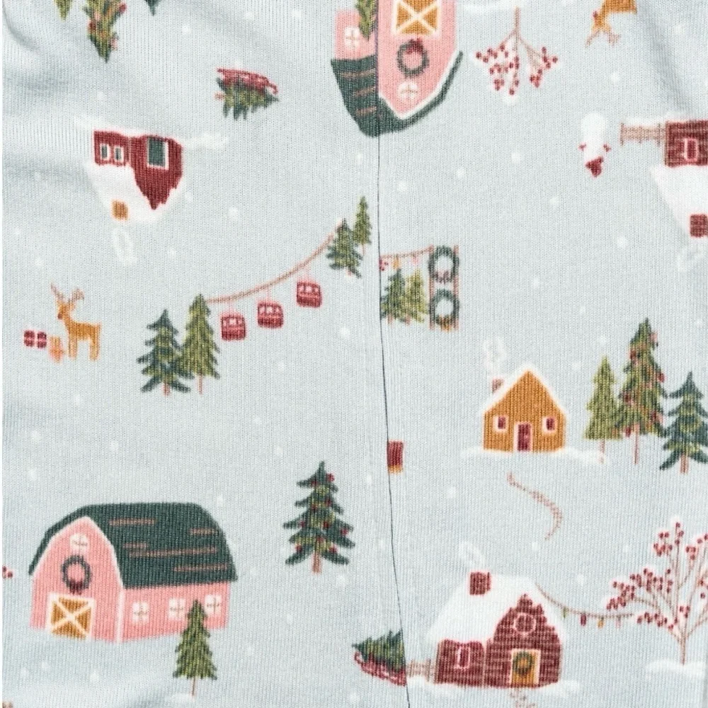 Kids Pajama Bottoms - Plaid and Winter Print 2 Piece Set